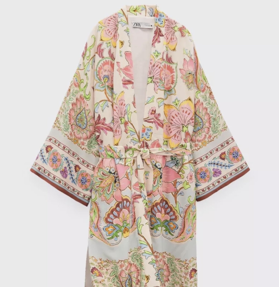 Zara Multicolor Floral Robe - Picture 16 of 16